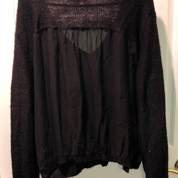 Black sweater with sheer back and some sparkle - Picture 5 of 7